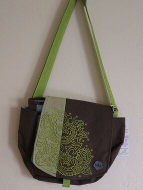 Haiku Brown & Lime Green Paisley To-go Bag